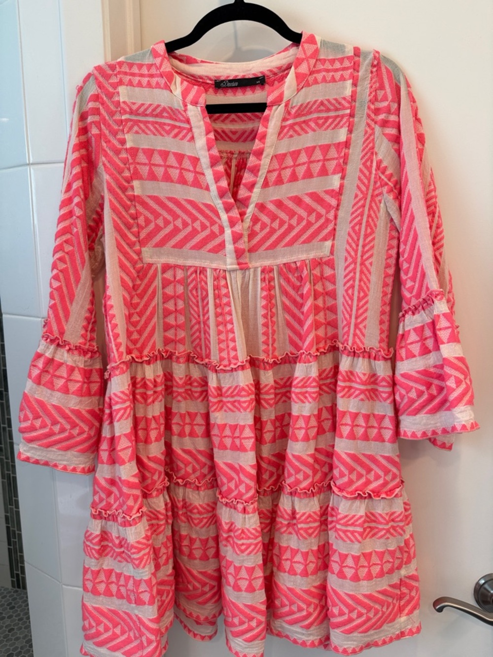 Devotion TWINS Pink & Cream Mini Dress
